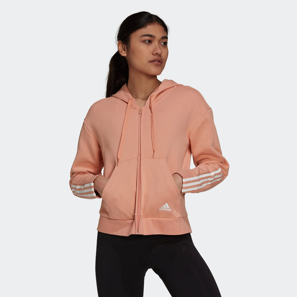 Adidas Essentials Loose-Cut 3-Stripes Full-Zip pulóver, női