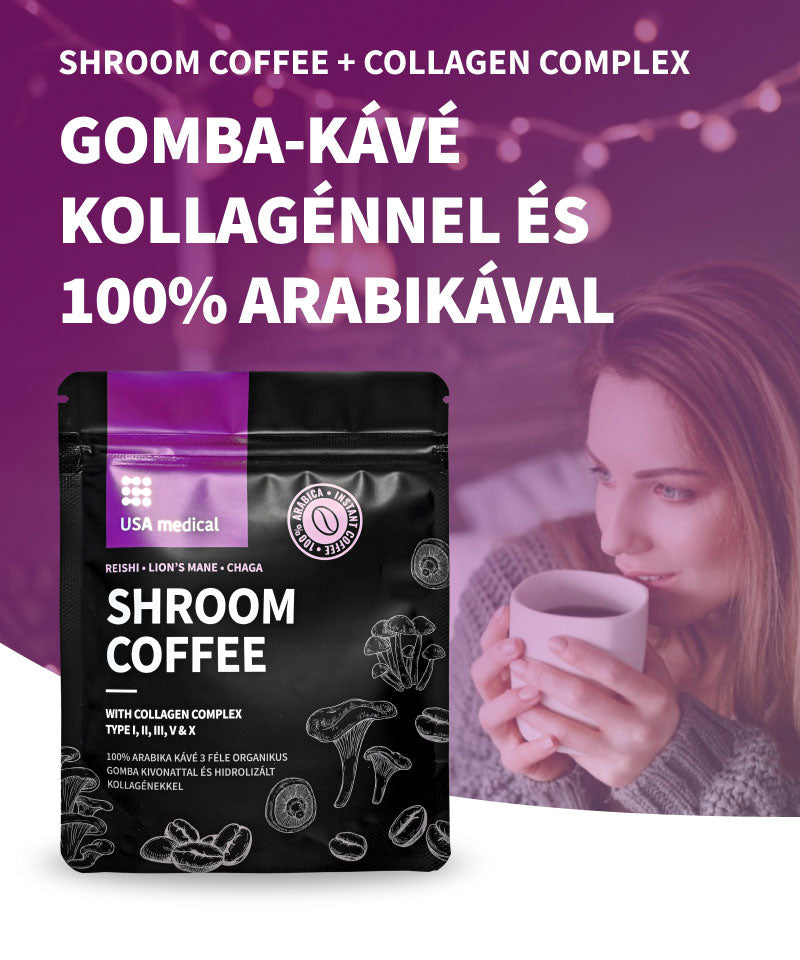 UsaMedical Gomba kávé kollagénnel és 100% arabikával