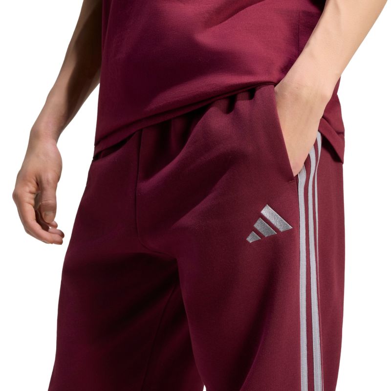 Adidas Essentials 3-Stripes Fleece Tapered Cuffed férfi nadrág, bordó