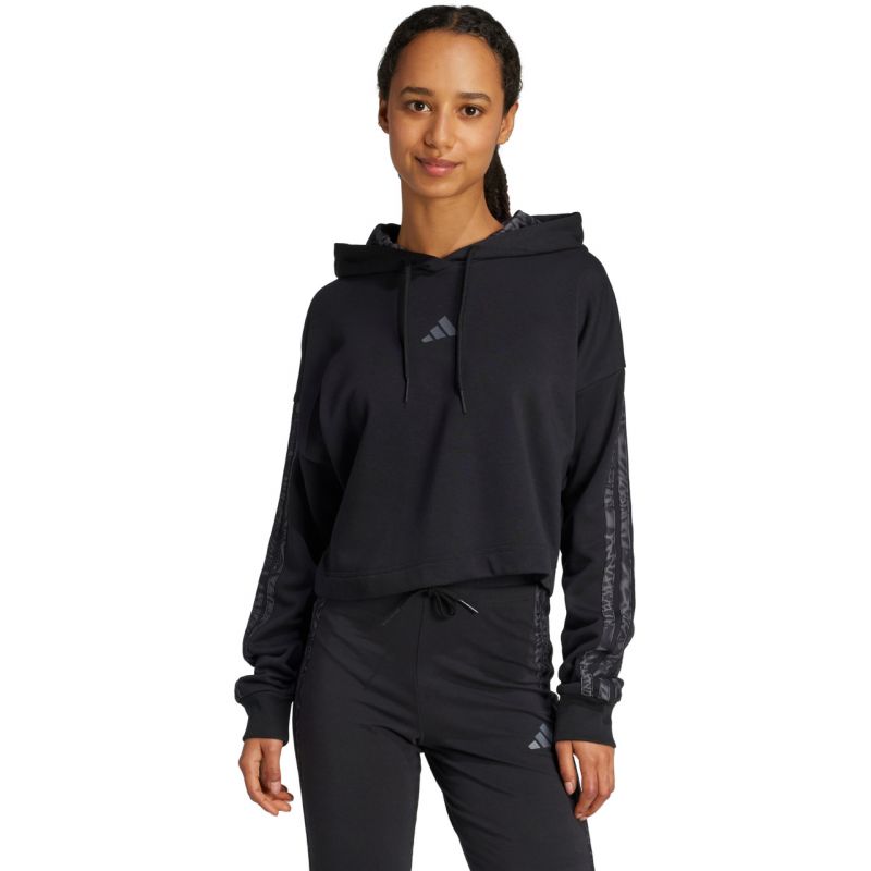 adidas Essentials 3 Stripes Print French Terry Hoodie W JC6244 Kapucnis pulóver - Sportmania.hu