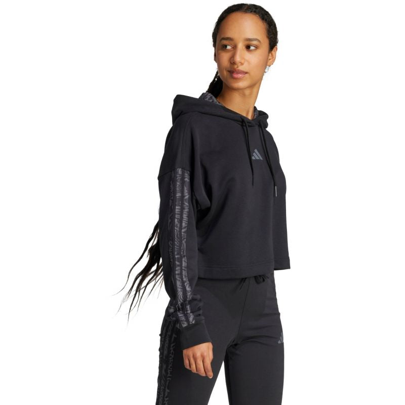 adidas Essentials 3 Stripes Print French Terry Hoodie W JC6244 Kapucnis pulóver - Sportmania.hu