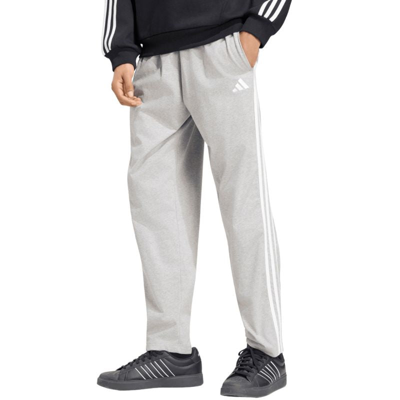 Adidas Essentials 3-Stripes Single Jersey Tapered Open Hem férfi nadrág, szürke