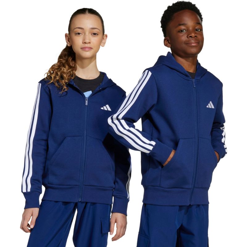Adidas Essentials Full-Zip Kids' Sweatshirt gyerek pulóver, sötétkék