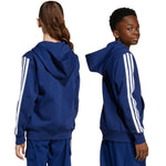 Adidas Essentials Full-Zip Kids' Sweatshirt gyerek pulóver, sötétkék