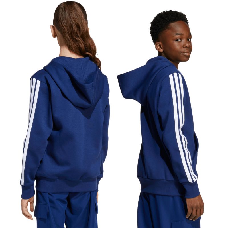 Adidas Essentials Full-Zip Kids' Sweatshirt gyerek pulóver, sötétkék