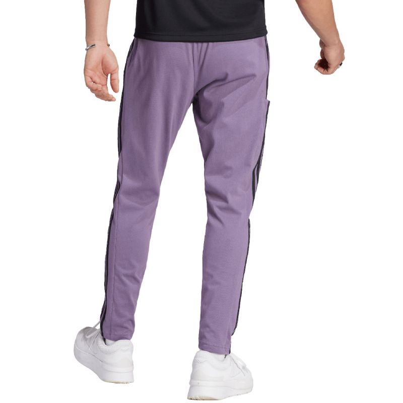 adidas Essentials Single Jersey Tapered Open Hem 3-Stripes M Pants IJ8699 Nadrág