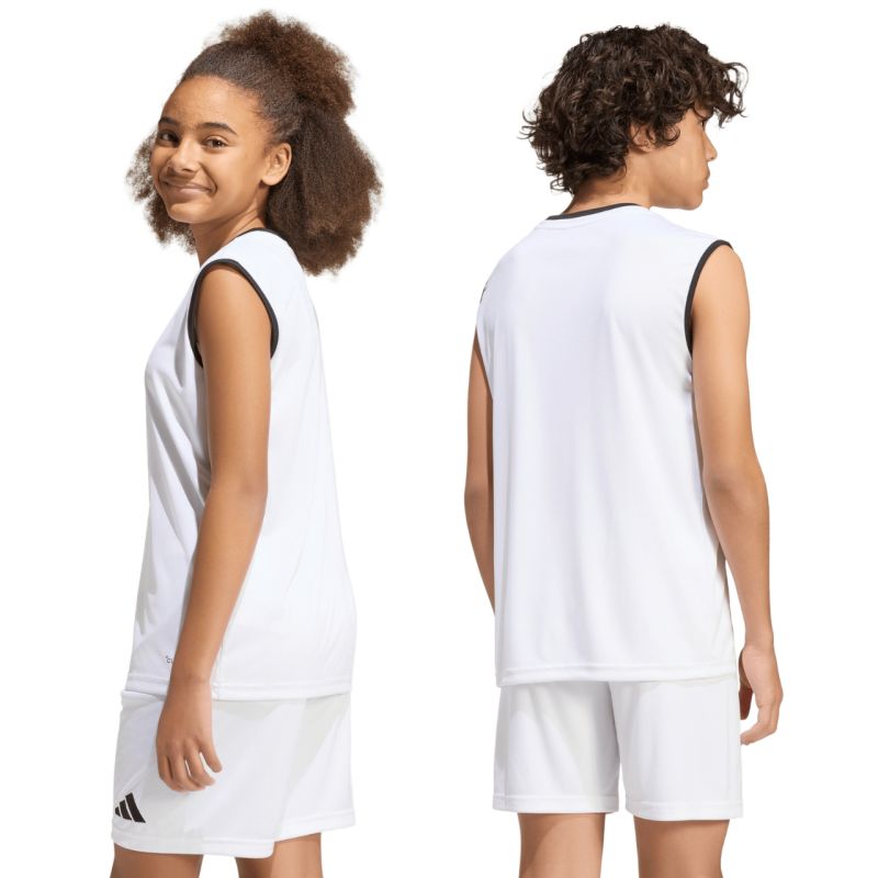Adidas Kids' Entrada 26 Sleeveless Jersey, White, fehér gyerek póló KB3935