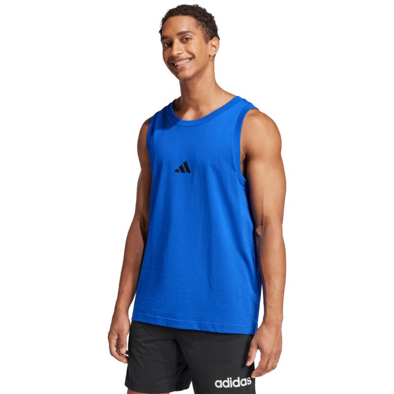 Men's adidas Essentials Small Logo Tank JE8978 kék férfi póló