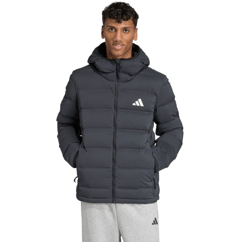 Men's adidas Helionic Climawarm Stretch Hooded Down Black fekete férfi kabát JN2114