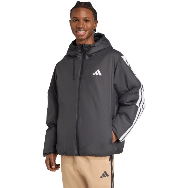 adidas Men's Essentials Climawarm 3-Stripes Insulated Hooded Jacket Black Ruházat Kapucnis pulóver férfi JM4042
