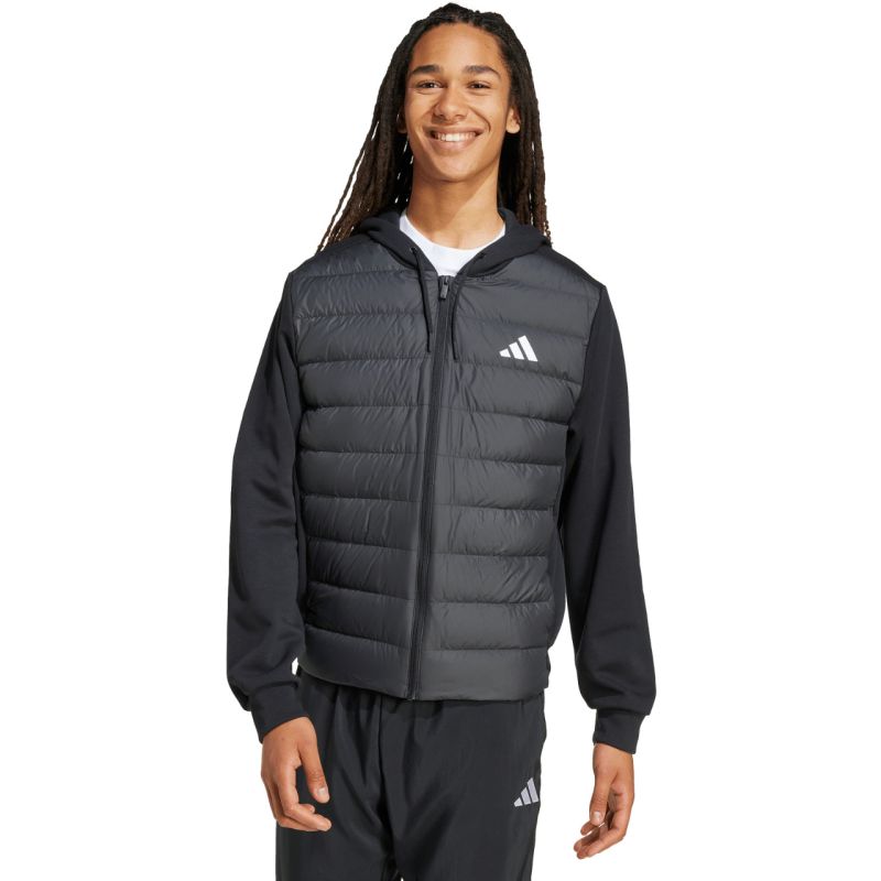 adidas Men's Essentials Climawarm Hybrid Down Hooded Jacket Black férfi KA5251