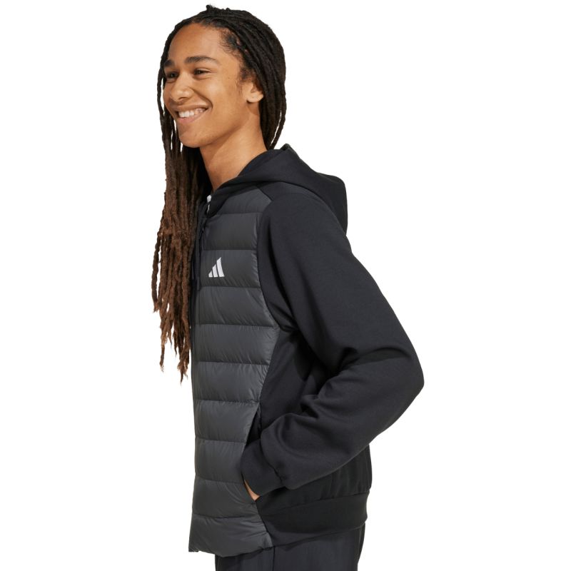 adidas Men's Essentials Climawarm Hybrid Down Hooded Jacket Black férfi KA5251
