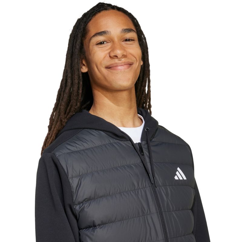 adidas Men's Essentials Climawarm Hybrid Down Hooded Jacket Black férfi KA5251