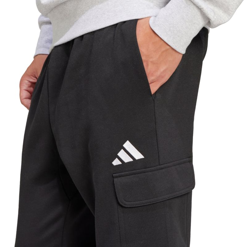 adidas Men's Essentials Feelcozy Fleece Cargo Pants Black férfi JE3820