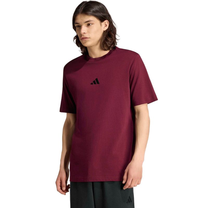 Adidas Men's Essentials Small Logo Single Jersey bordó férfi póló