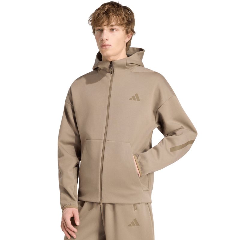 Adidas Men's ZNE Full Zip sweatshirt beige bézs férfi pulóver KF3828
