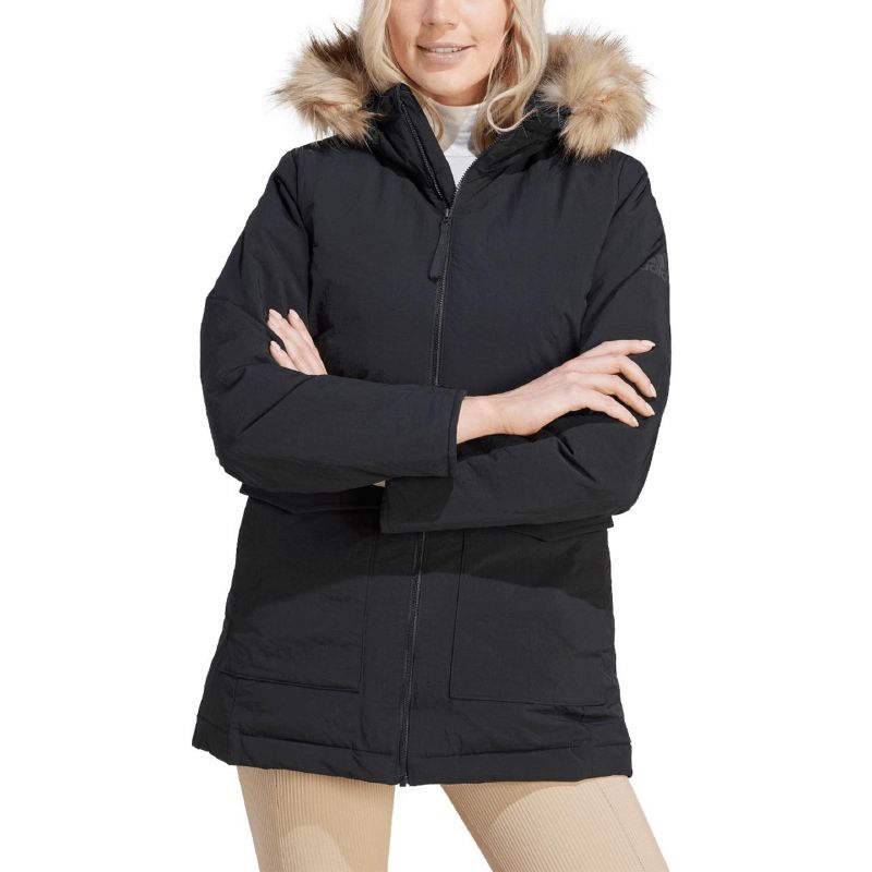Adidas Parka Hooded Fur W IJ8260 Ruházat - Sportmania.hu