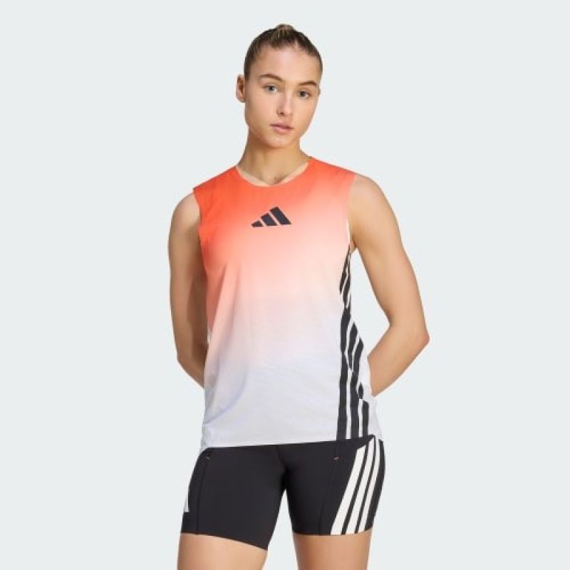 Adidas running top TERREX Xperior Pro Tank – white/semi impact orange, size: női póló, narancssárga