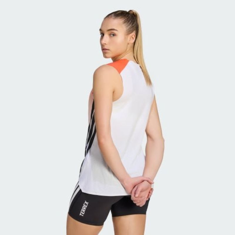 Adidas running top TERREX Xperior Pro Tank – white/semi impact orange, size: női póló, narancssárga