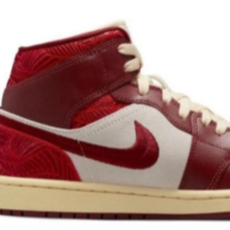 AIR Jordan 1 Mid SE Red Shoes - piros utcai cipő