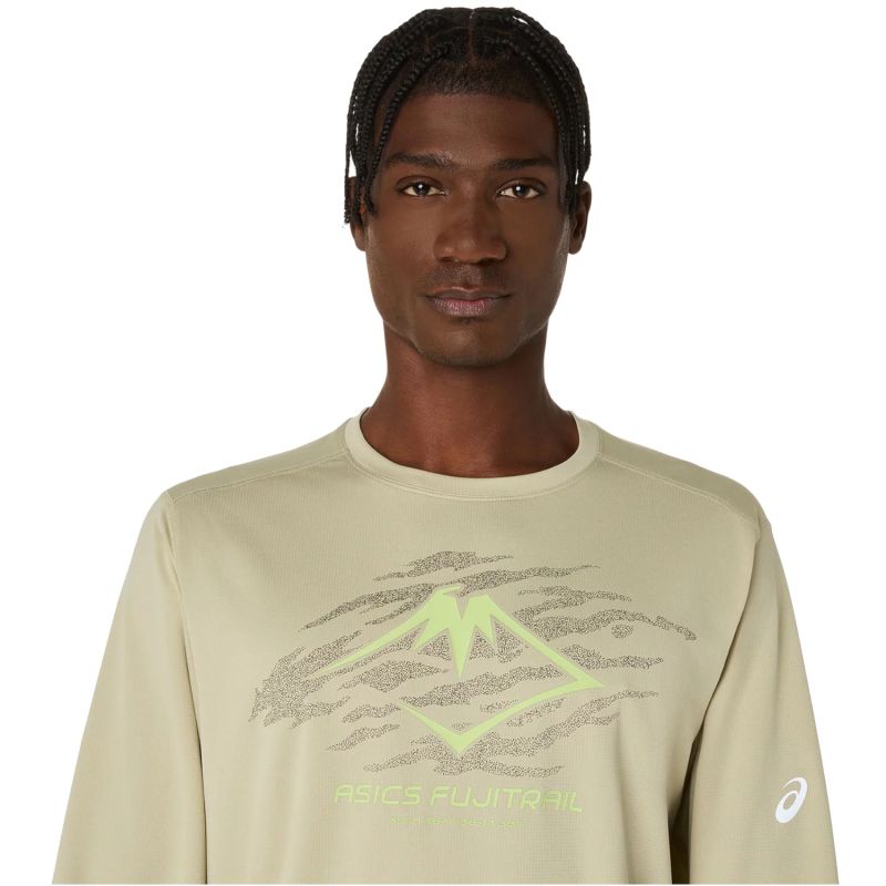 Asics Fujitrail Logo LS Top - Zöld Férfi Hosszúujjú Sportfelső 2011D391-300