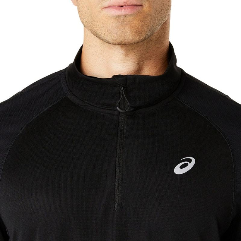 Asics Road Lite-Show 1/2 Zip Top fekete férfi pulóver 2011D094001