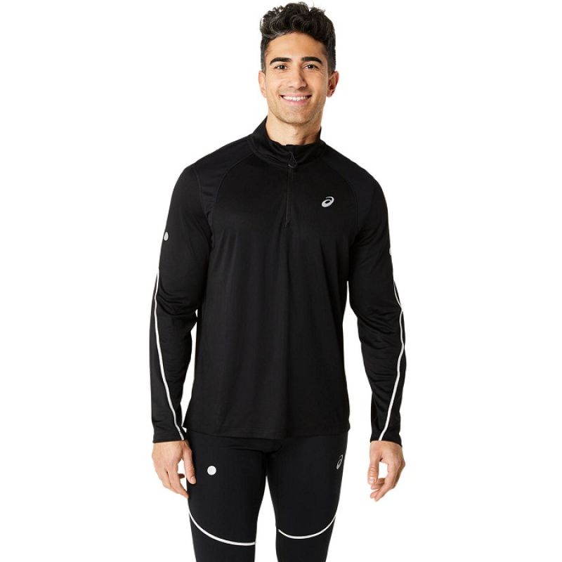 Asics Road Lite-Show 1/2 Zip Top fekete férfi pulóver 2011D094001
