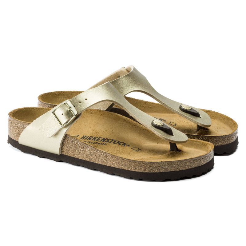 Birkenstock Gizeh Birko-Flor Gold women's flip-flops narrow (1016109) Papucs - Sportmania.hu