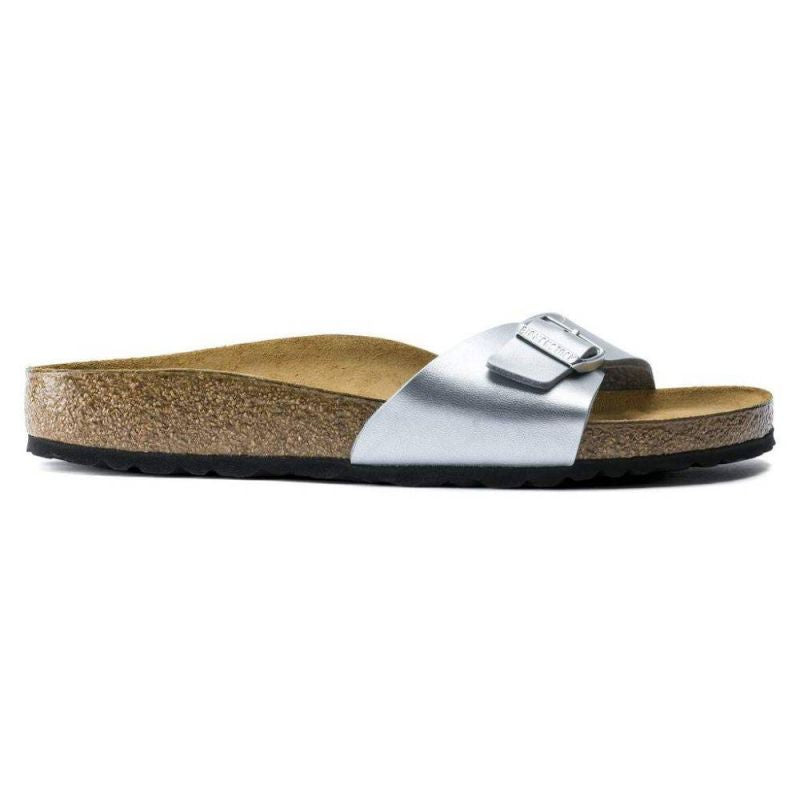 Birkenstock Madrid Birko-Flor Silver Women's Slides Regular Wide Utcai női 0040411