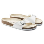 Birkenstock Madrid Birko-Flor White Women's Slides Regular Wide (0040731) Papucs - Sportmania.hu