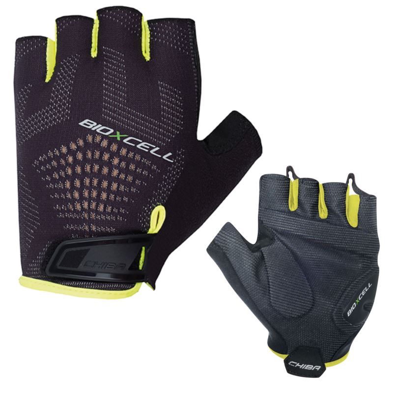 CHIBA BIOXCELL SUPER FLY gloves black yellow sárga kerékpáros kesztyű