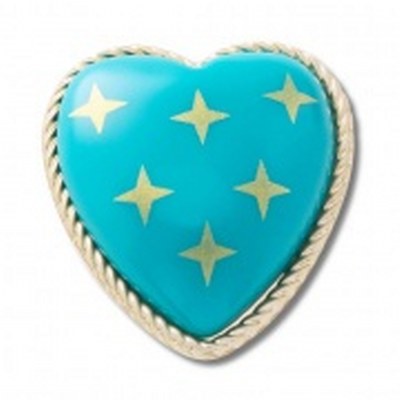 Crocs Turquoise and Gold Heart unisex