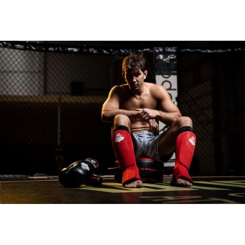 DBX Bushido Flexible Shin Guards - Shinrage Red piros védőfelszerelés