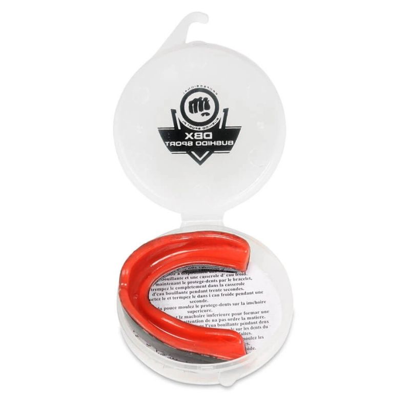 DBX Bushido Gel Mouthguard + Box - Black and Red | GelTech dla dzieci Fogvédő