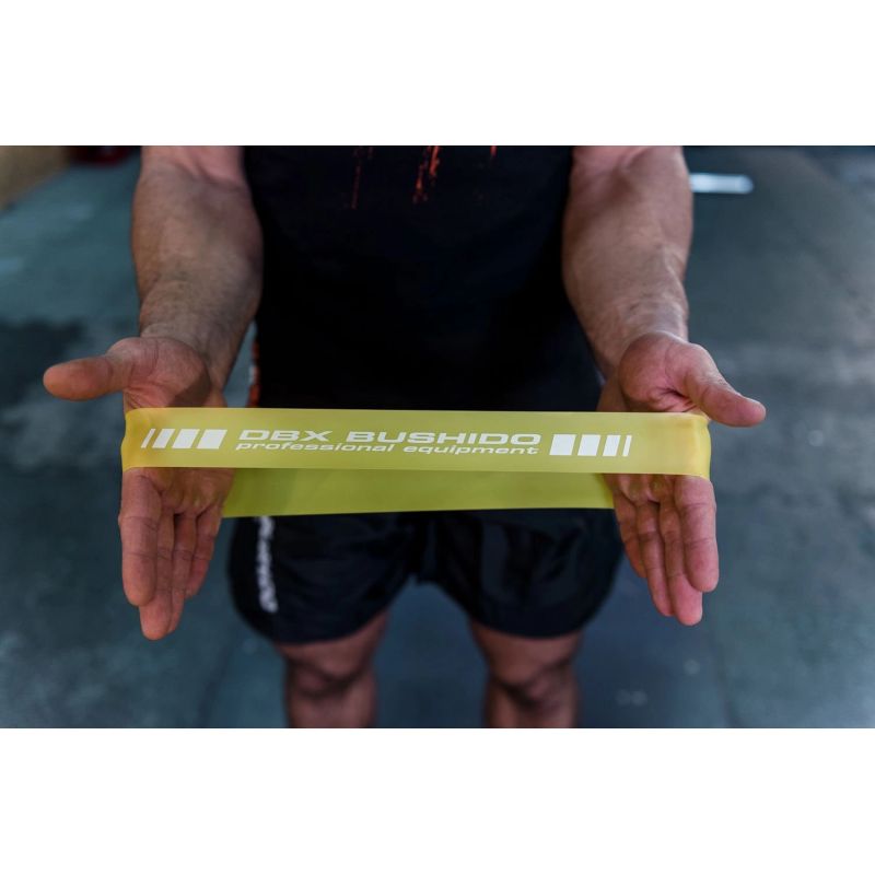 DBX Bushido Power Band MINI - Training band for mobility exercises 5-7 kg sárga edzőfelszerelés