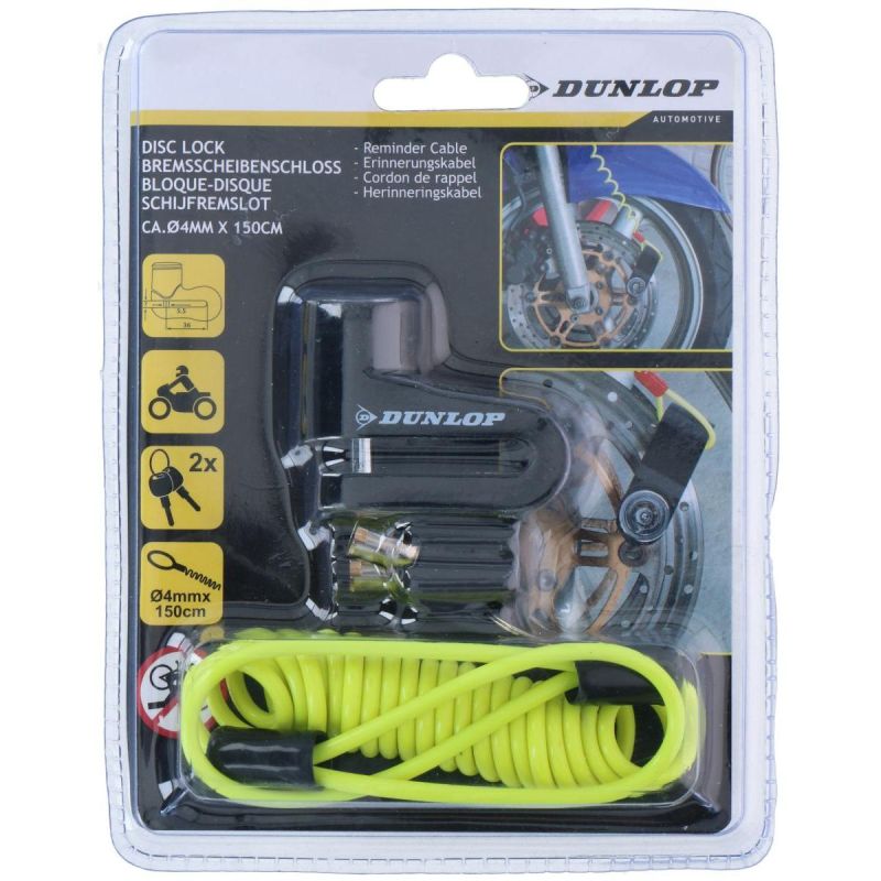 Dunlop Black Brake Disc Lock With Cable Lock fekete GSP-1065892