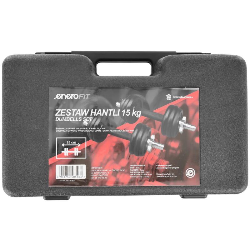 Enero CAST IRON DUMBBELL 15 KG (2x7.5 KG) FIT CASE edzőfelszerelés