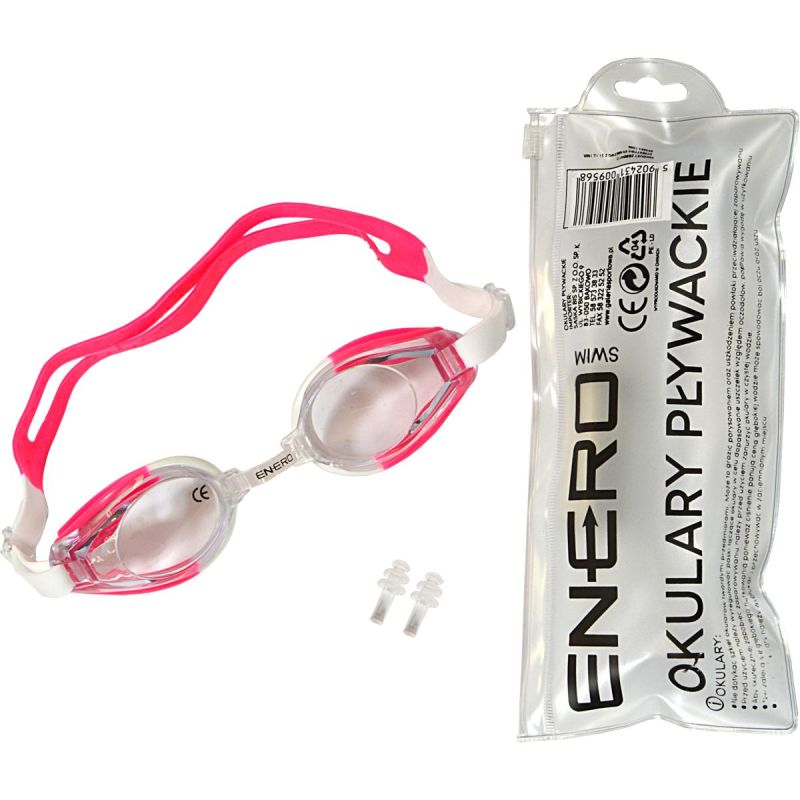 Enero PINK SWIMMING GOGGLES WITH PLUGS rózsaszín úszószemüveg