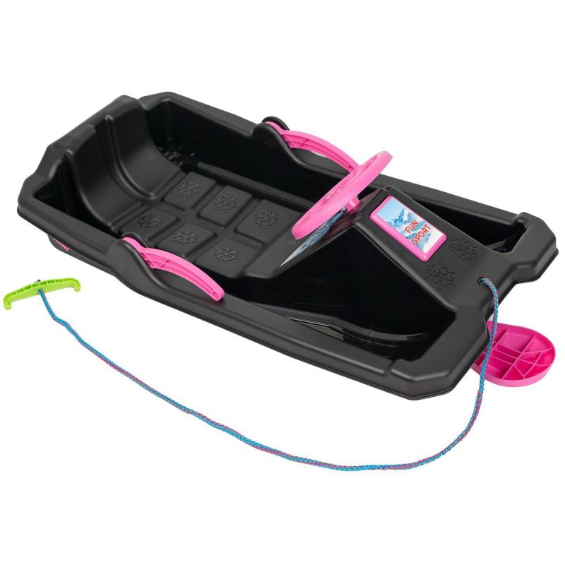 Enero PLASTIC SLED WITH BRAKE AND HANDLEBAR ADAŚ WITH PINK utcai cipő, fekete
