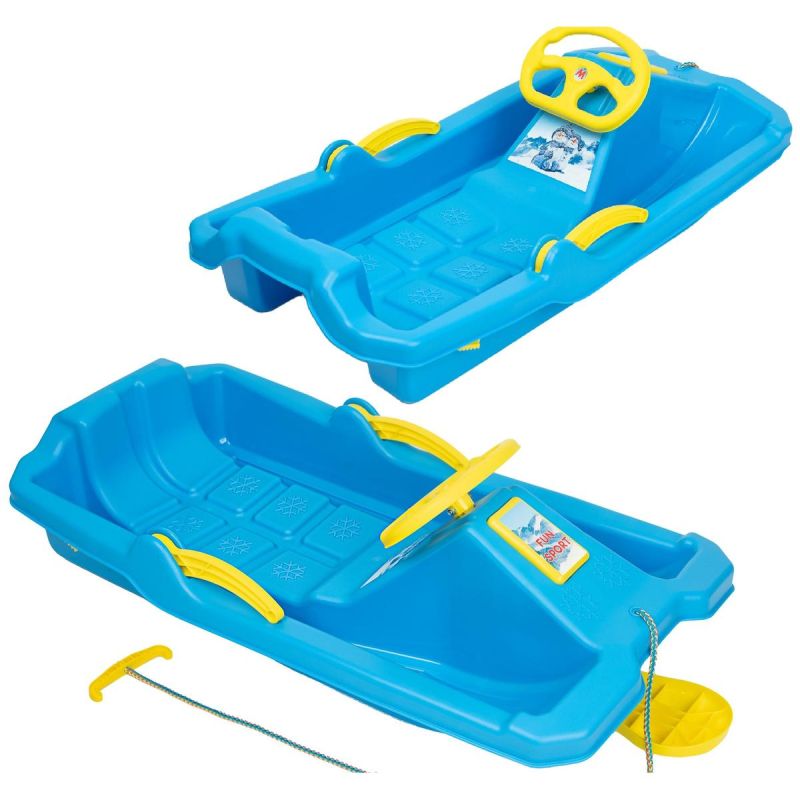 Enero PLASTIC SLEDGE WITH BRAKE AND HANDLEBAR ADAŚ sportfelszerelés, kék