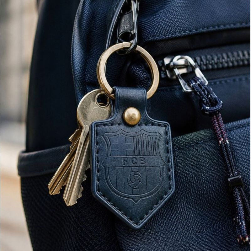 FC Barcelona keychain original licensed leather pennant czarny BLL7061N