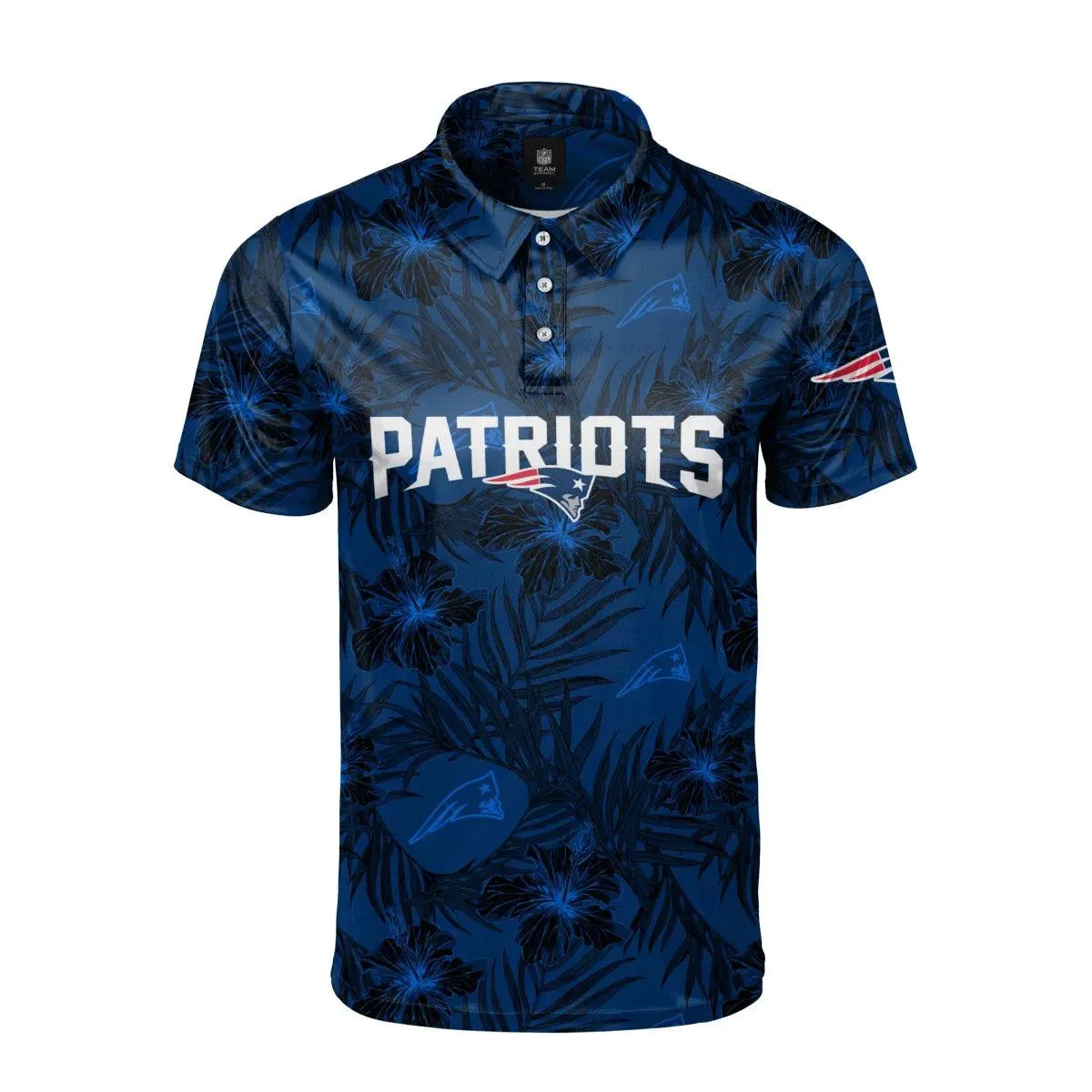 Foco New England Patriots Floral Wordmark férfi galléros Póló