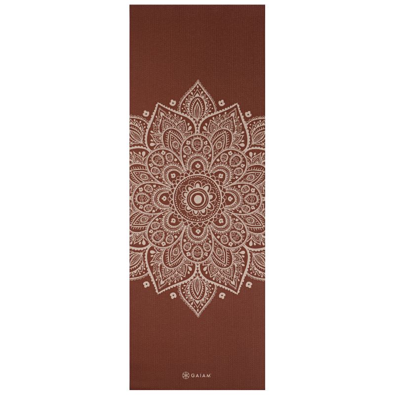 Gaiam Intense Rust Sundial Flower Yoga Mat 5mm 65733