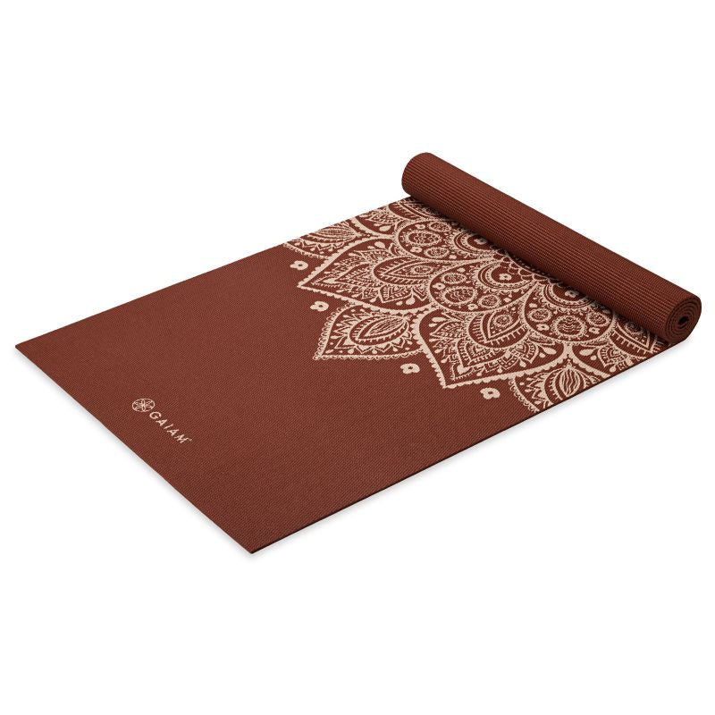 Gaiam Intense Rust Sundial Flower Yoga Mat 5mm 65733