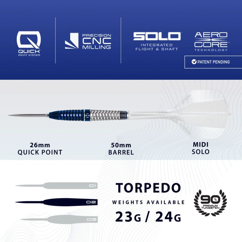 Harrows 90% steeltip darts GEO02Torpedo