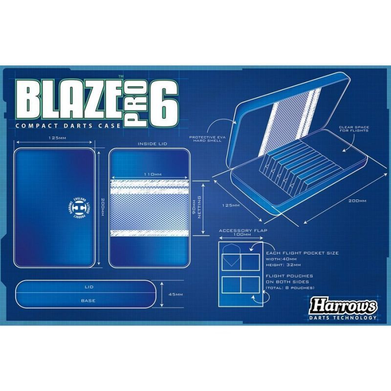 Harrows Blaze Pro 6 Case Darts Case