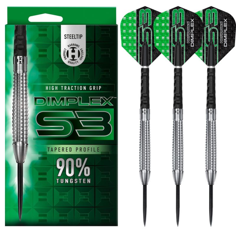 Harrows Dimplex S3 Tapered 90% Steeltip Darts - Sportmania.hu