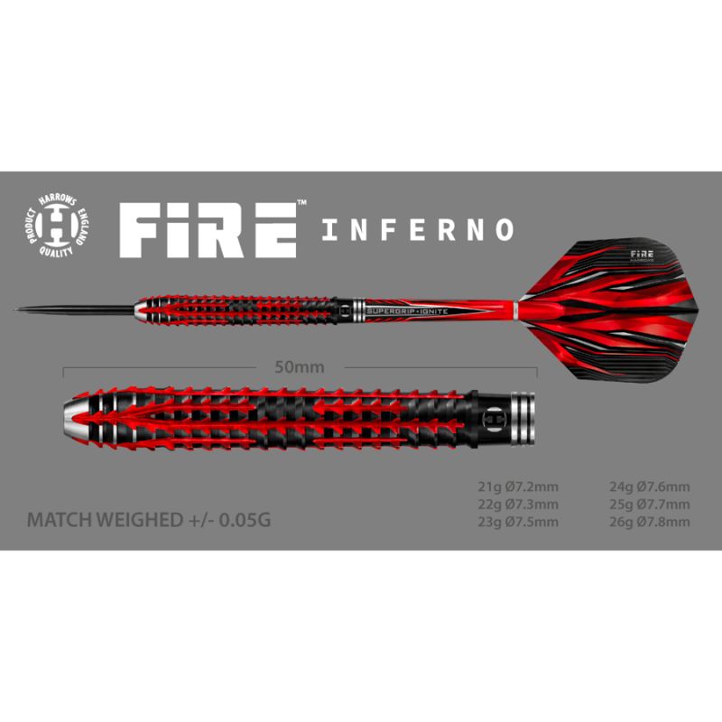Harrows Fire Inferno Darts 90% Steeltip HS-TNK-000013898