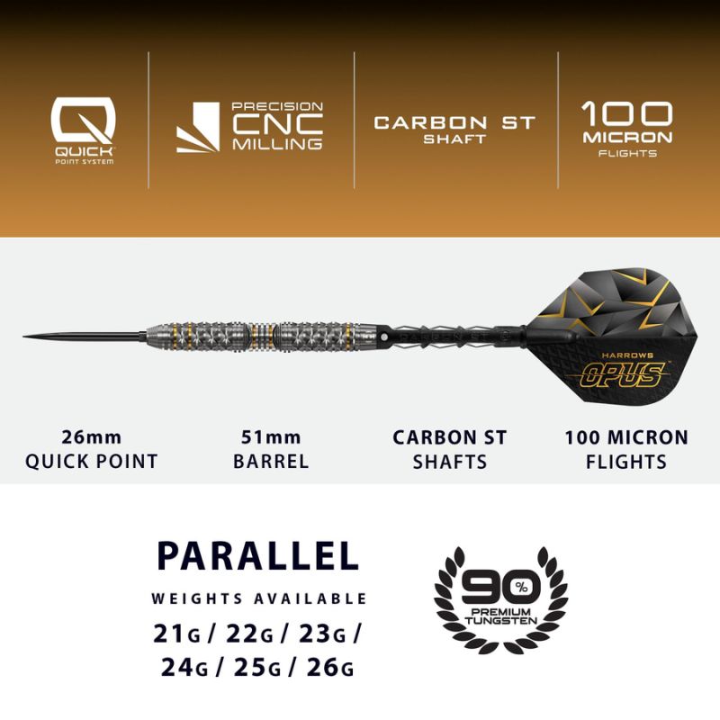 Harrows Opus 90% steeltip darts OpusQP