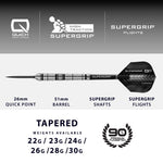 Harrows steeltip darts SupergripQPTapered90%